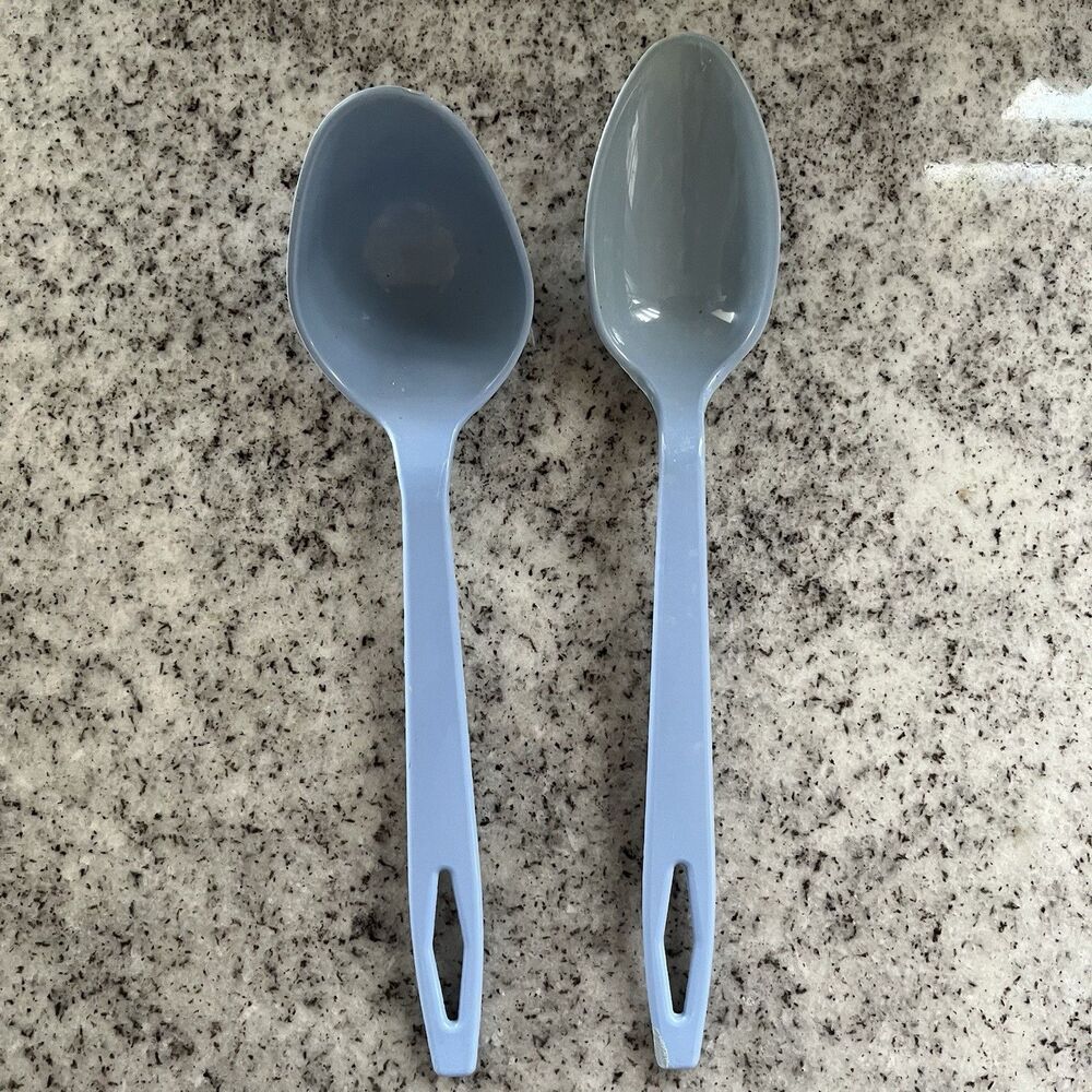 Vintage Taylor Made Products Blue Plastic Serving Spoon & Ladle Set of 2